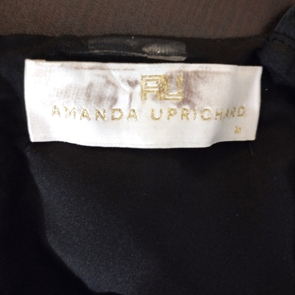 Amanda Uprichard Black and Gold Spaghetti Strap Dress - Picture 8 of 8